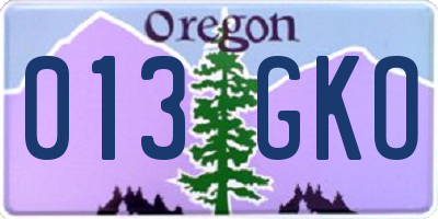 OR license plate 013GKO