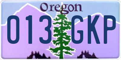 OR license plate 013GKP