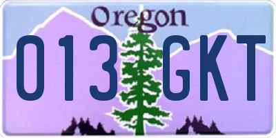 OR license plate 013GKT