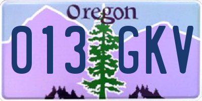 OR license plate 013GKV