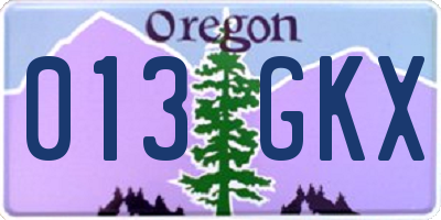 OR license plate 013GKX