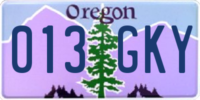 OR license plate 013GKY