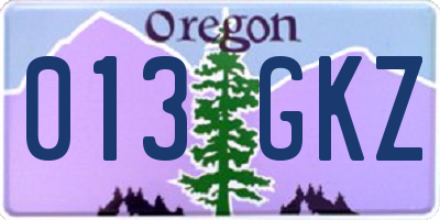 OR license plate 013GKZ