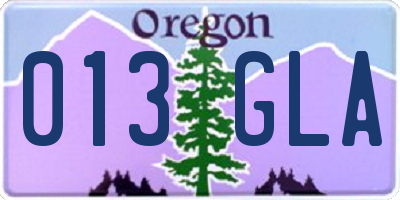 OR license plate 013GLA