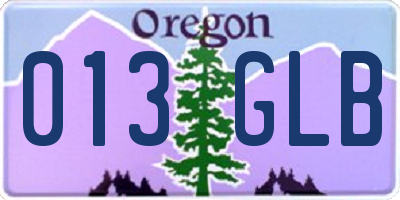 OR license plate 013GLB