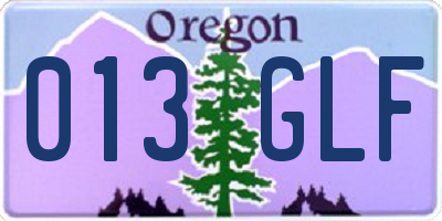 OR license plate 013GLF