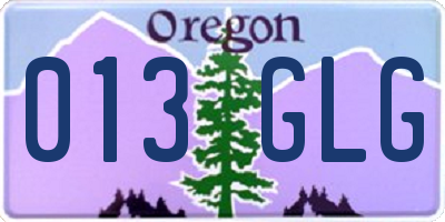 OR license plate 013GLG