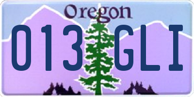 OR license plate 013GLI