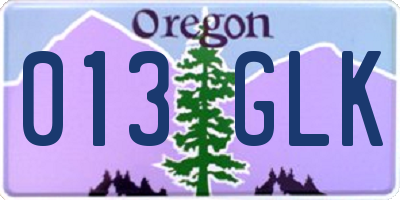 OR license plate 013GLK