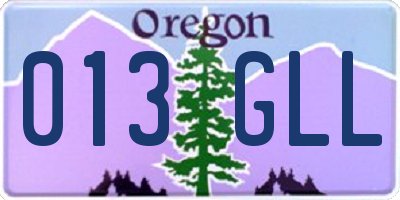 OR license plate 013GLL