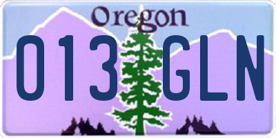 OR license plate 013GLN