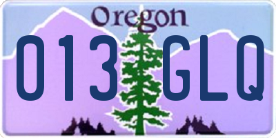 OR license plate 013GLQ