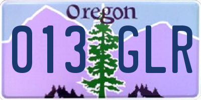 OR license plate 013GLR