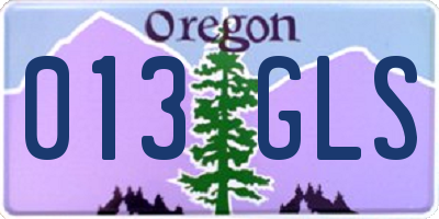 OR license plate 013GLS