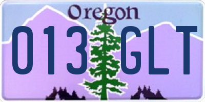 OR license plate 013GLT