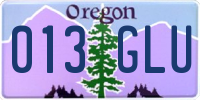 OR license plate 013GLU