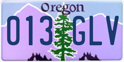 OR license plate 013GLV