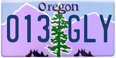 OR license plate 013GLY