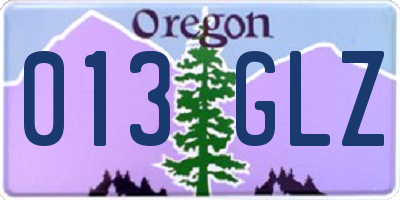 OR license plate 013GLZ