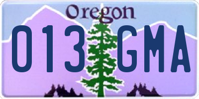 OR license plate 013GMA