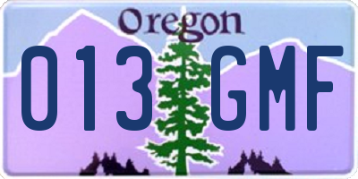 OR license plate 013GMF