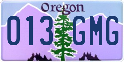OR license plate 013GMG