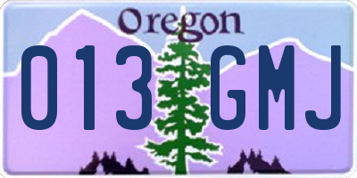 OR license plate 013GMJ