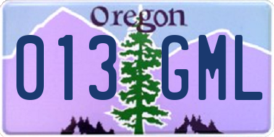OR license plate 013GML