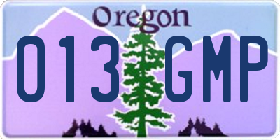 OR license plate 013GMP