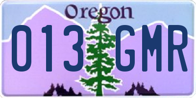 OR license plate 013GMR