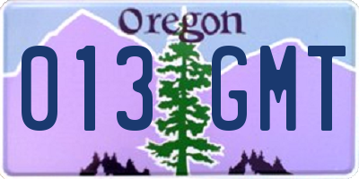 OR license plate 013GMT