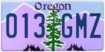 OR license plate 013GMZ