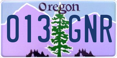 OR license plate 013GNR