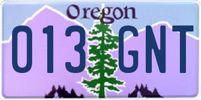 OR license plate 013GNT