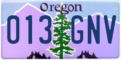 OR license plate 013GNV