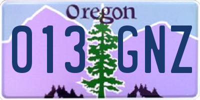 OR license plate 013GNZ