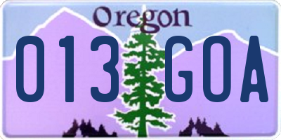 OR license plate 013GOA