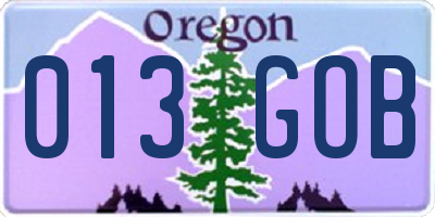 OR license plate 013GOB