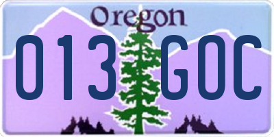 OR license plate 013GOC