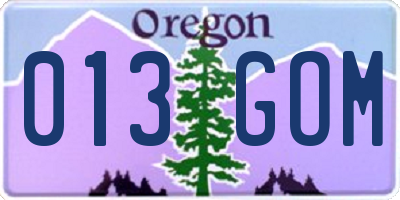 OR license plate 013GOM