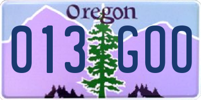 OR license plate 013GOO