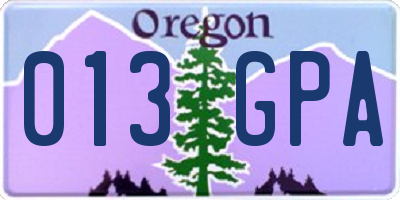 OR license plate 013GPA