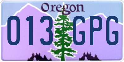 OR license plate 013GPG
