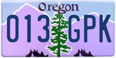 OR license plate 013GPK