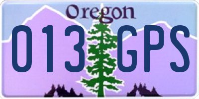 OR license plate 013GPS
