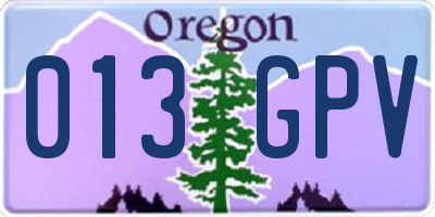 OR license plate 013GPV