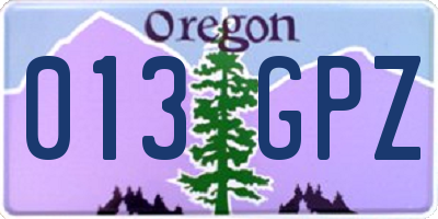 OR license plate 013GPZ