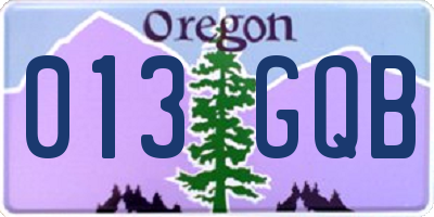 OR license plate 013GQB
