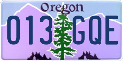 OR license plate 013GQE