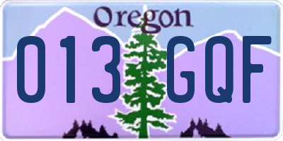 OR license plate 013GQF